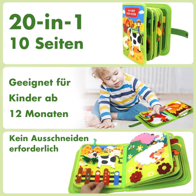 Interaktives Kinderbuch Farmtiere – Montessori Lernbuch für Kinder ab 1 Jahr