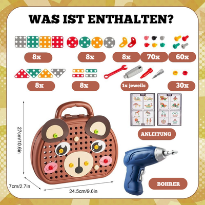 Bären Spielzeugkiste für kleine Handwerker – Montessori Kreativspielzeug