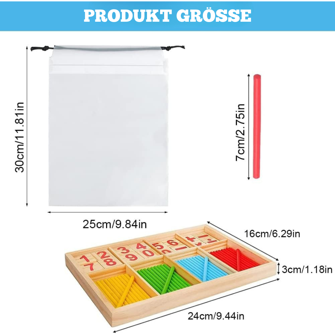 Holz Lernspielzeug Mathematik – Montessori Lernmaterial für Kinder ab 3 Jahren