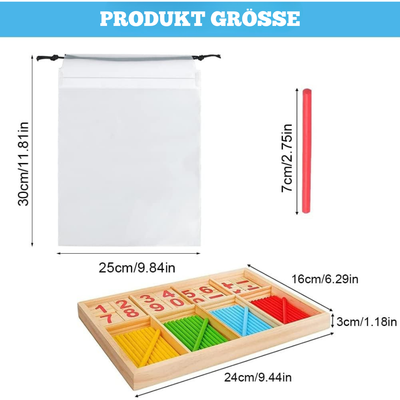 Holz Lernspielzeug Mathematik – Montessori Lernmaterial für Kinder ab 3 Jahren