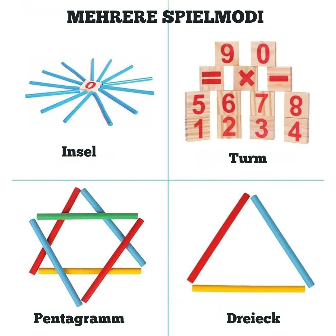 Holz Lernspielzeug Mathematik – Montessori Lernmaterial für Kinder ab 3 Jahren