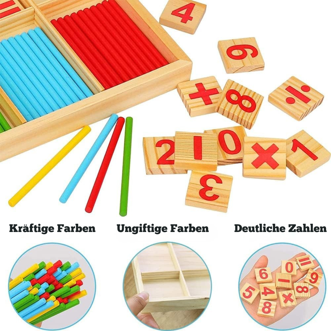 Holz Lernspielzeug Mathematik – Montessori Lernmaterial für Kinder ab 3 Jahren