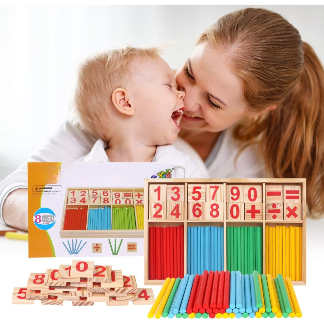 Holz Lernspielzeug Mathematik – Montessori Lernmaterial für Kinder ab 3 Jahren