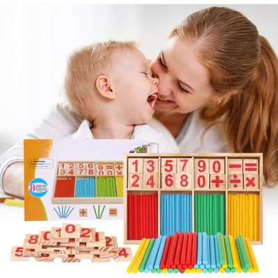 Holz Lernspielzeug Mathematik – Montessori Lernmaterial für Kinder ab 3 Jahren