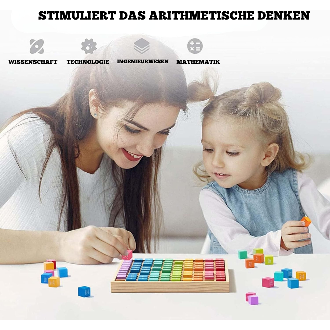 Holz Multiplikationstabelle – Montessori Lernspielzeug für 2-Jährige