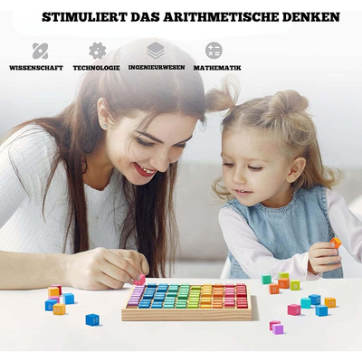 Holz Multiplikationstabelle – Montessori Lernspielzeug für 2-Jährige