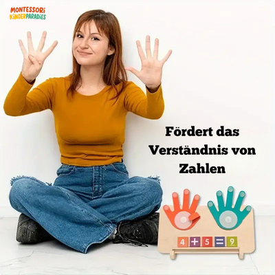 Holz Mathe-Fingerzählen – Montessori Lernspielzeug für Zahlenverständnis