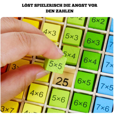Holz Multiplikationstabelle – Montessori Lernspielzeug für 2-Jährige