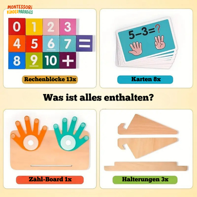 Holz Mathe-Fingerzählen – Montessori Lernspielzeug für Zahlenverständnis