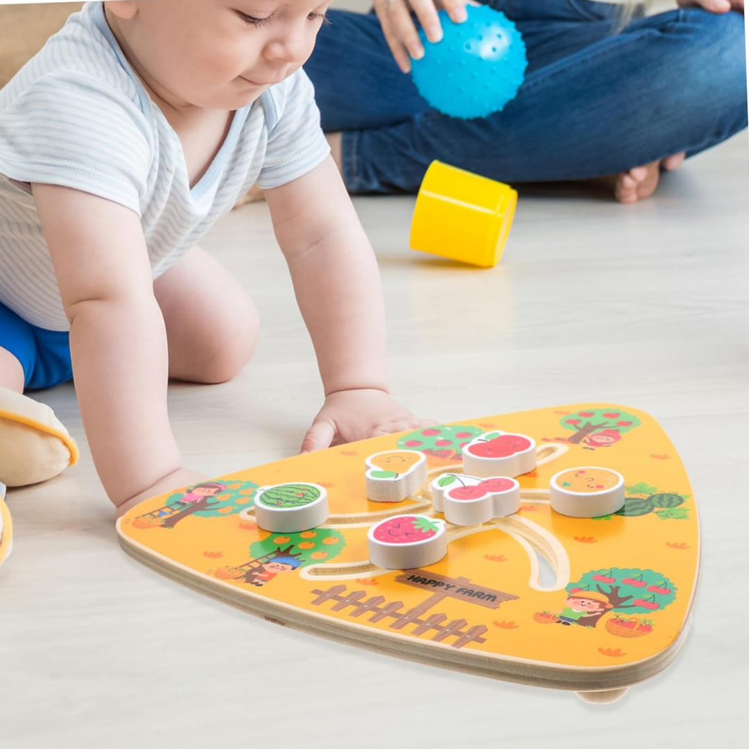 Doppelseitiges Labyrinthspiel aus Holz – Montessori Lernspielzeug für Kinder ab 3 Jahren