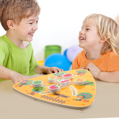 Doppelseitiges Labyrinthspiel aus Holz – Montessori Lernspielzeug für Kinder ab 3 Jahren