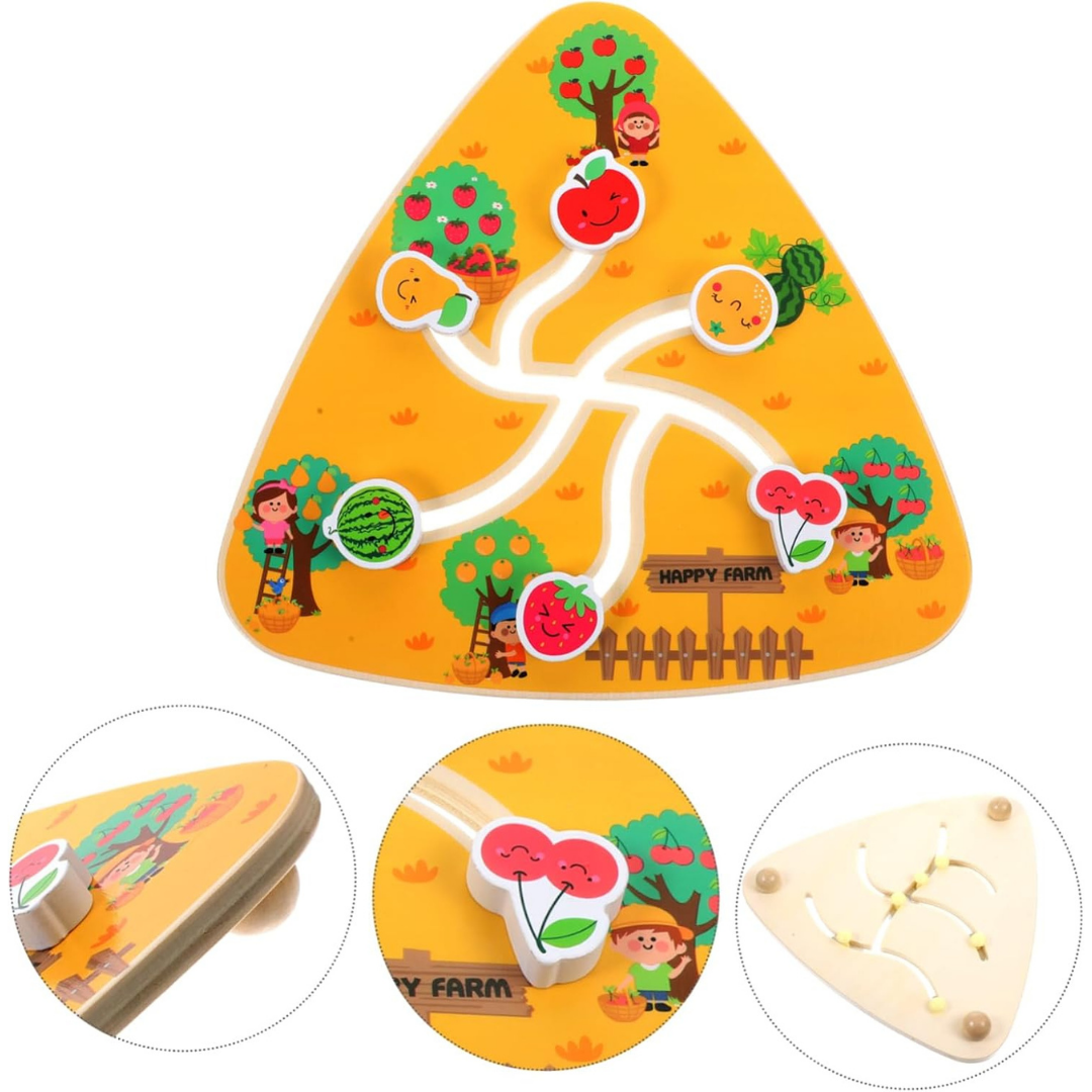 Doppelseitiges Labyrinthspiel aus Holz – Montessori Lernspielzeug für Kinder ab 3 Jahren