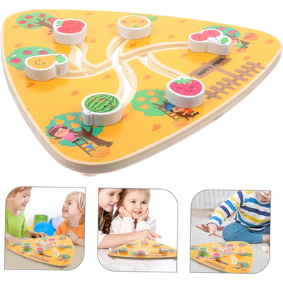 Doppelseitiges Labyrinthspiel aus Holz – Montessori Lernspielzeug für Kinder ab 3 Jahren