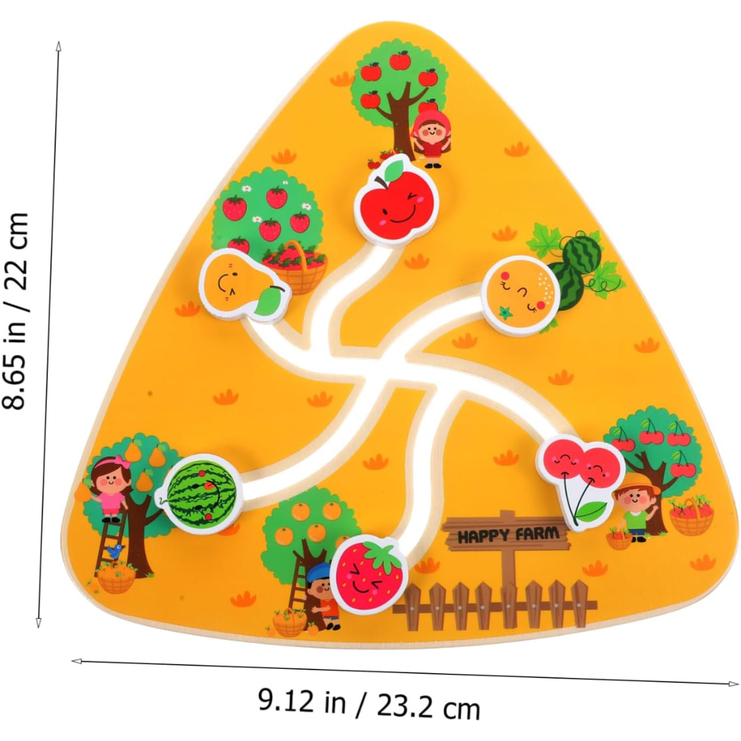 Doppelseitiges Labyrinthspiel aus Holz – Montessori Lernspielzeug für Kinder ab 3 Jahren