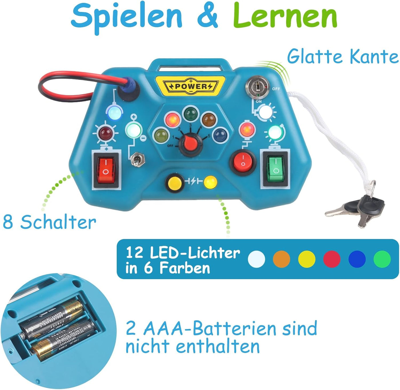 Tragbares Puzzle mit LED-Lichtern – Montessori Lernspielzeug für Kinder ab 2 Jahren