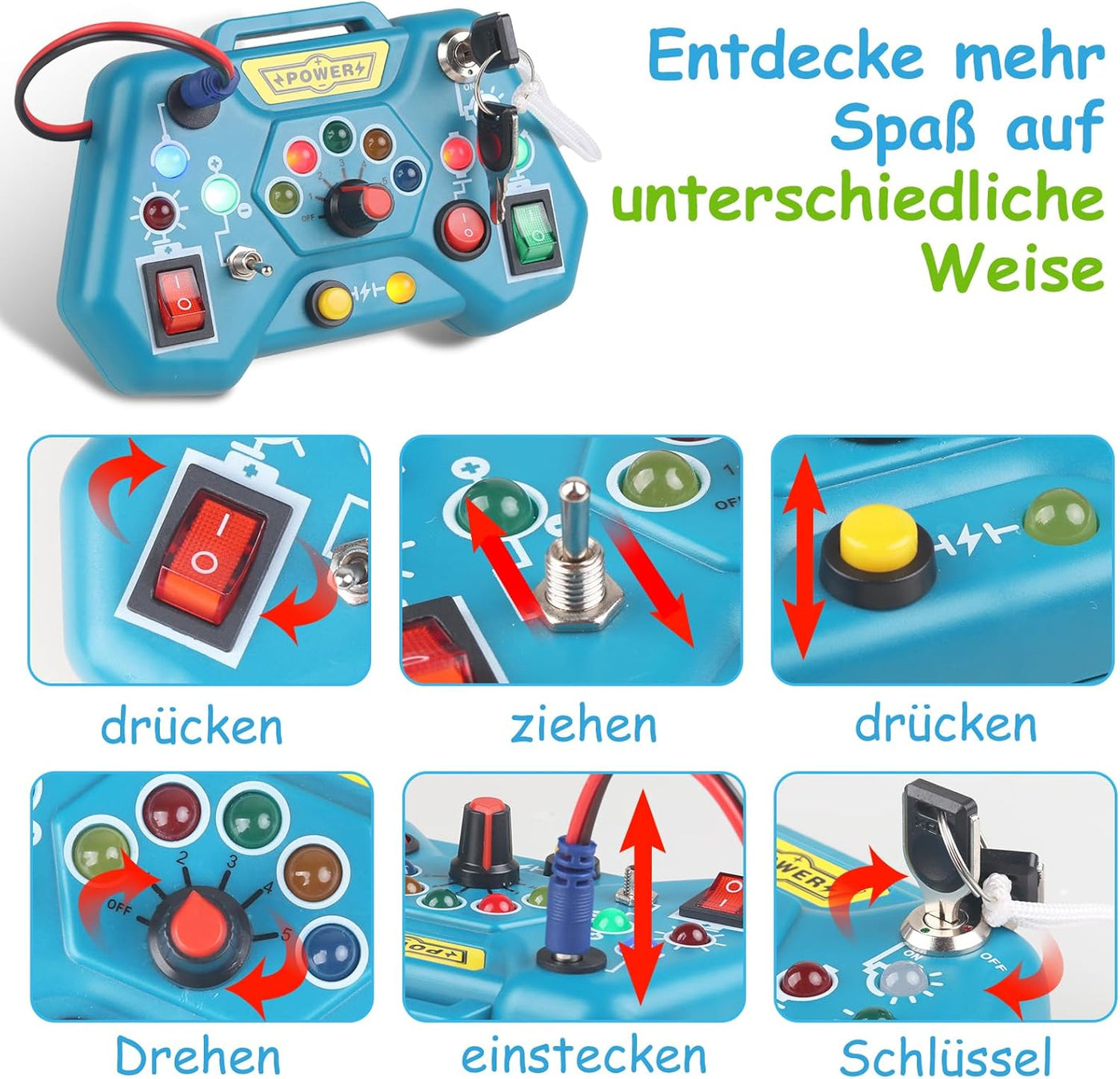 Tragbares Puzzle mit LED-Lichtern – Montessori Lernspielzeug für Kinder ab 2 Jahren