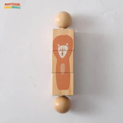 Holz Rassel mit Rotierenden Blöcken – Montessori Spielzeug für Babys