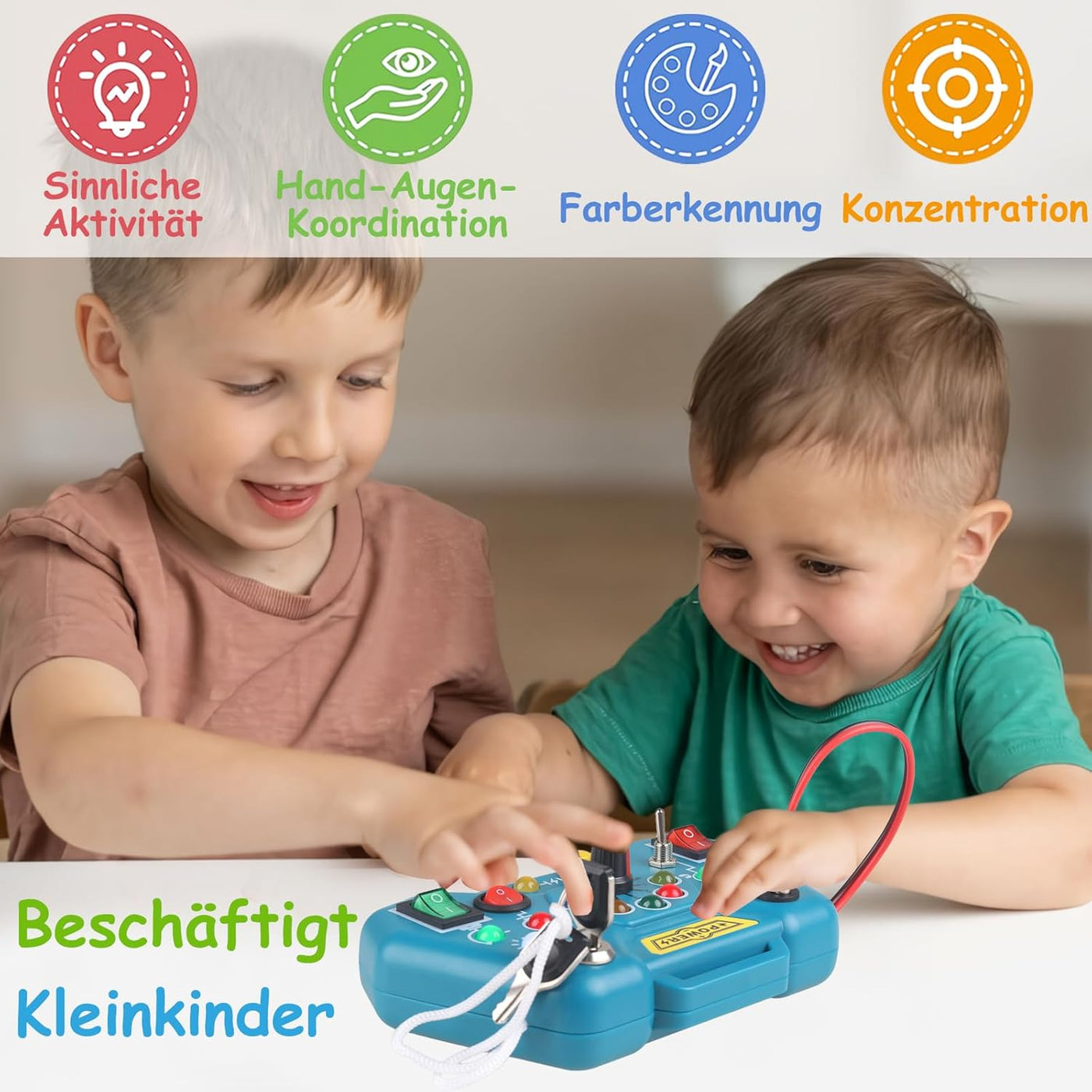 Tragbares Puzzle mit LED-Lichtern – Montessori Lernspielzeug für Kinder ab 2 Jahren