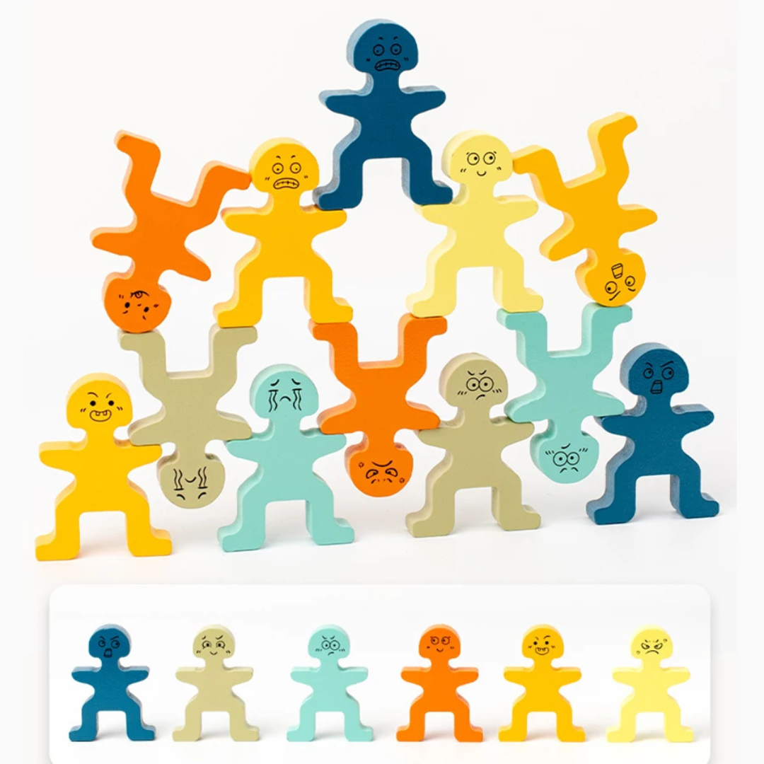 Holz Balance Blöcke – Montessori Lernspielzeug für Kinder ab 3 Jahren