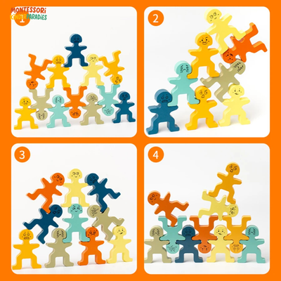 Holz Balance Blöcke – Montessori Lernspielzeug für Kinder ab 3 Jahren