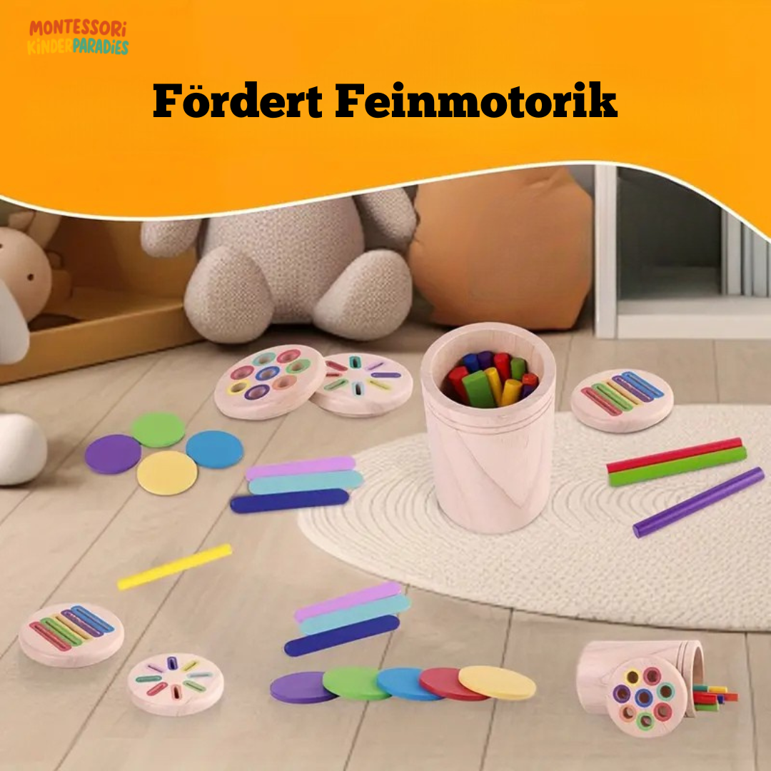 Holzspielzeug Farbsortierung – Montessori Lernspielzeug für Kinder ab 3 Jahren