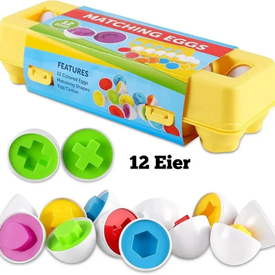 Buntes Eier Set – Montessori Formensortierspiel für Kleinkinder