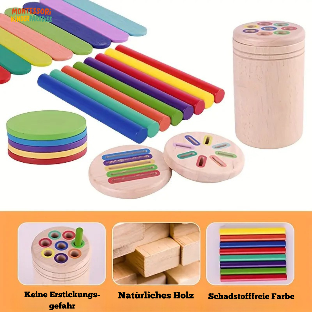 Holzspielzeug Farbsortierung – Montessori Lernspielzeug für Kinder ab 3 Jahren