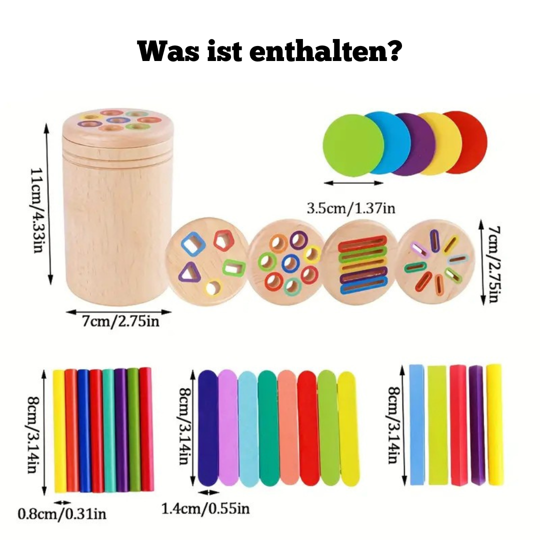 Holzspielzeug Farbsortierung – Montessori Lernspielzeug für Kinder ab 3 Jahren