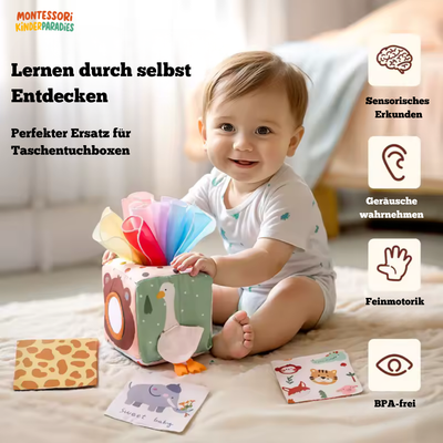 Bunte Baumwolle Tissue Box – Montessori Sensorikspielzeug