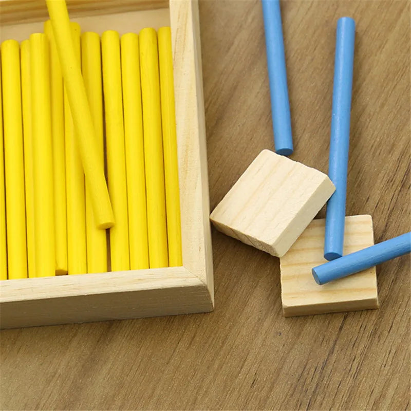Holz Lernspielzeug für Kinder ab 3 Jahren – Montessori Mathematikspiel mit Digital Stäben zur Förderung kognitiver Fähigkeiten 5