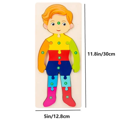 Holzpuzzle für Kinder – Zahlen, Dinosaurier, Tiere, Verkehr – Holz Steckpuzzle für 1–6 Jahre, Motorikspielzeug, Ungiftige Farben 11