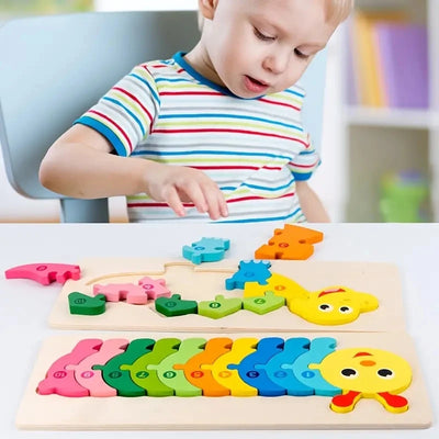 Holzpuzzle für Kinder – Zahlen, Dinosaurier, Tiere, Verkehr – Holz Steckpuzzle für 1–6 Jahre, Motorikspielzeug, Ungiftige Farben 2
