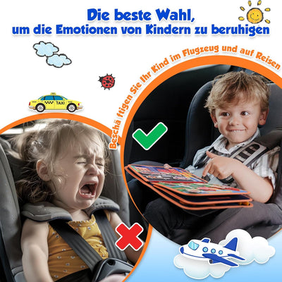 Montessori Busy Board Quiet Book für Kleinkinder ab 1 Jahr – 9-in-1 Beschäftigungsbuch mit interaktiven Spielseiten und Lernspielzeug 6