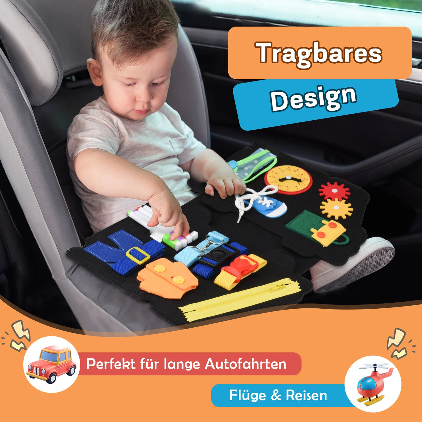 Montessori Busy Board für Kleinkinder – Motorikspielzeug für 1-4 Jahre 5