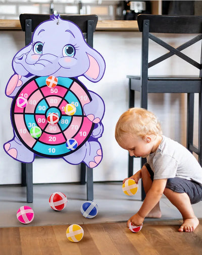 Montessori Dart Board Lernspielzeug für 2-4 Jahre – Interaktives Spielzeug mit Klebrigen Bällen zur Förderung der Motorik 0