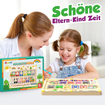 Montessori Holzspielzeug – Magnetisches 3D-Labyrinth zur Förderung von Farben und Zahlen 4