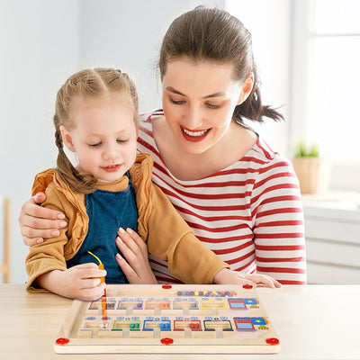 Montessori Holzspielzeug – Magnetisches 3D-Labyrinth zur Förderung von Farben und Zahlen 7