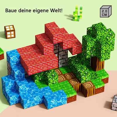 Montessori Magnetische Bausteine Set für Kinder ab 3 Jahren – 100/200/300 Teile, Robuste Qualität, Fördert Kreativität und Motorik 0