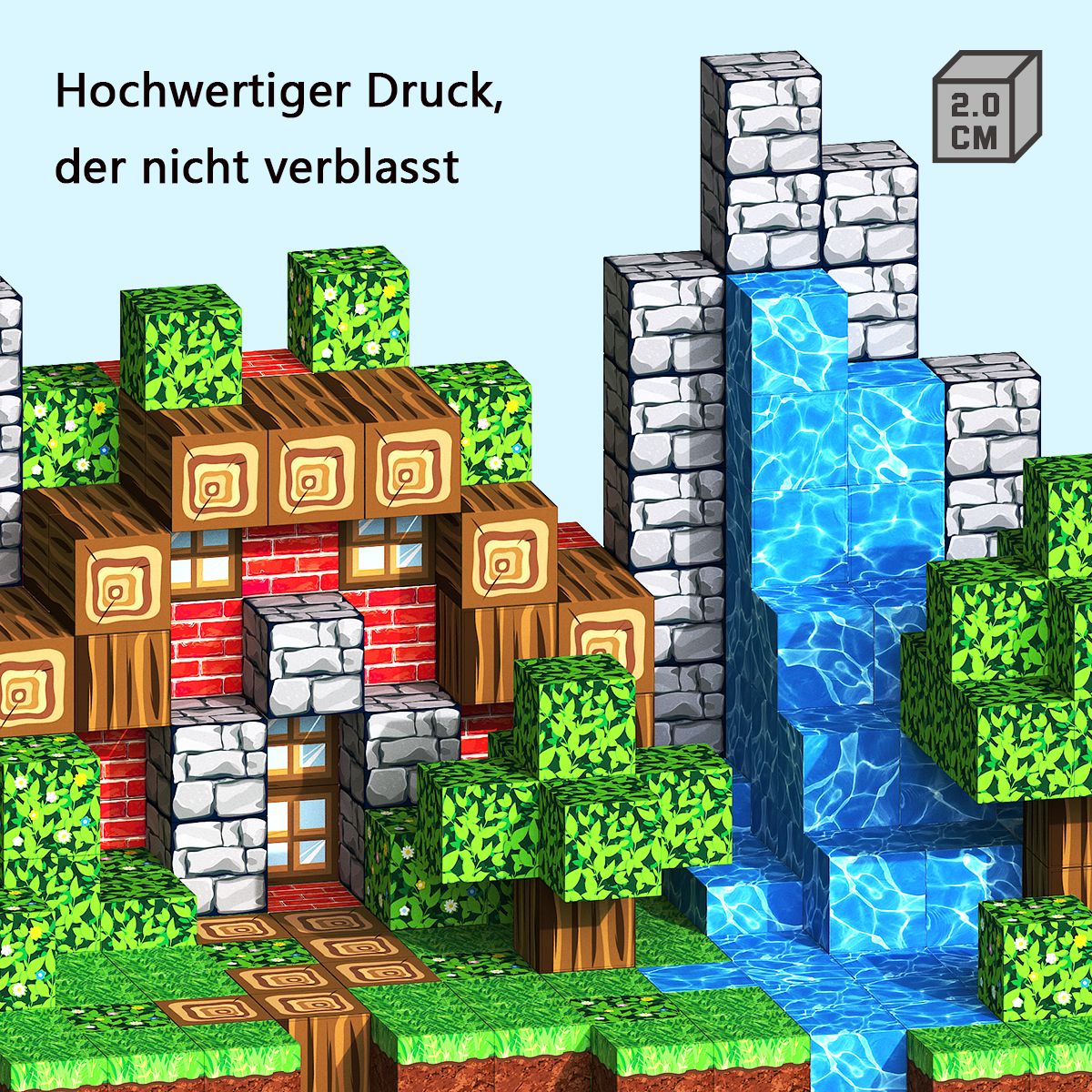 Montessori Magnetische Bausteine Set für Kinder ab 3 Jahren – 100/200/300 Teile, Robuste Qualität, Fördert Kreativität und Motorik 3