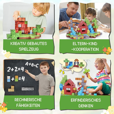 Montessori Magnetische Bausteine – Lernspielzeug für 3-Jährige zur Förderung von Kreativität und logischem Denken, 100 Stück 7