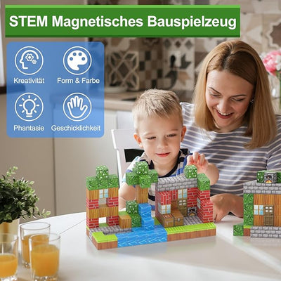 Montessori Magnetische Bausteine für Kinder – Kreatives Spielzeug zur Förderung von Fähigkeiten, 100/200/300 Teile, Robuste Qualität 2