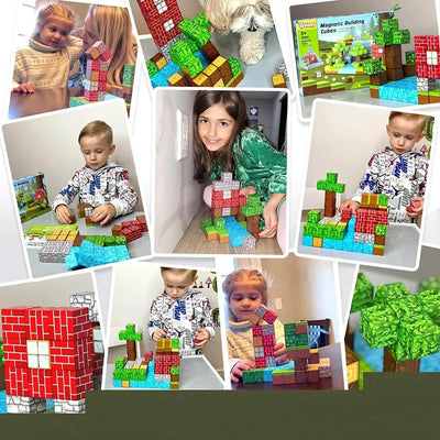 Montessori Magnetische Bausteine für Kinder ab 3 Jahren – Kreatives Spielzeug zur Förderung von Feinmotorik und Kreativität, 100 Stück 7