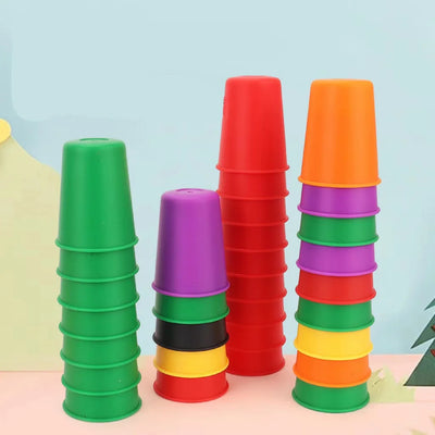 Montessori Stapelspiel mit Farben und Karten – Pädagogisches Spielzeug für Kinder ab 3 Jahren 1
