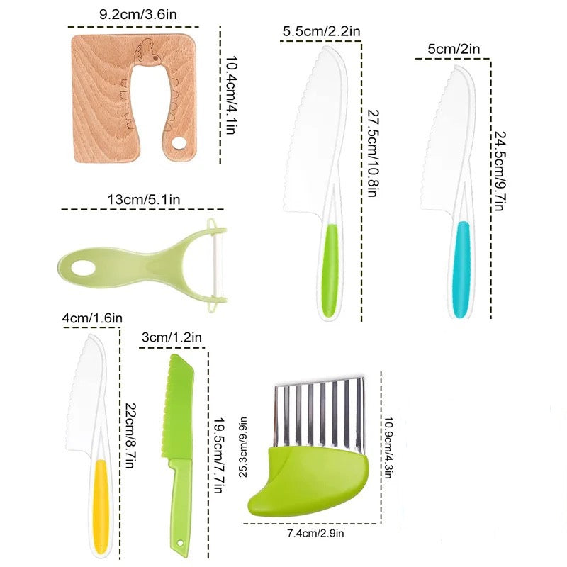 Sicheres Kinder Küchen Set mit Ergonomischen Kochwerkzeugen – Ungiftige Materialien für kleine Gourmetköche ab 3 Jahren 0