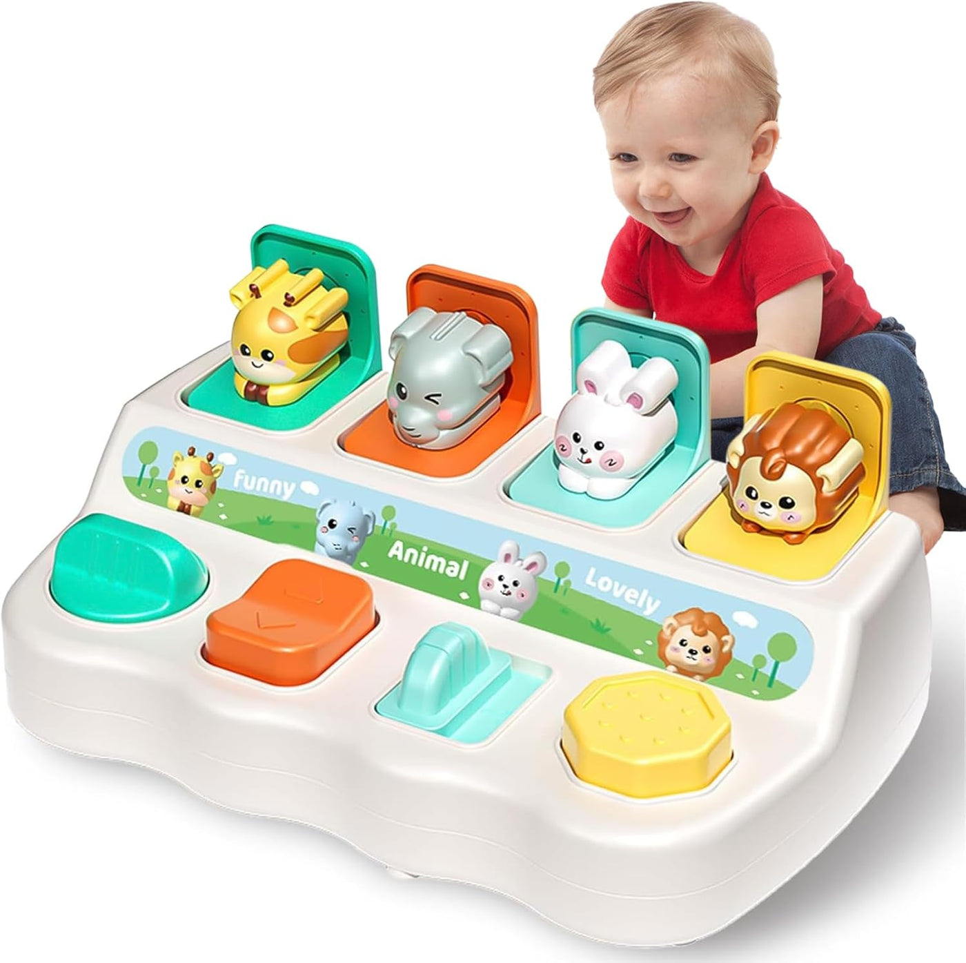 Holz Pop-up Tierspielzeug – Montessori Lernspielzeug für logische und motorische Fähigkeiten