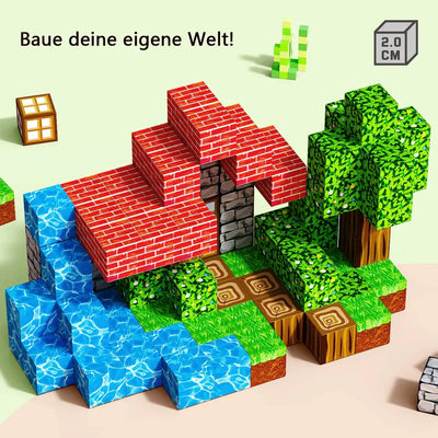 Montessori Magnetische Bausteine Set für Kinder ab 3 Jahren – 100/200/300 Teile, Robuste Qualität, Fördert Kreativität und Motorik 0