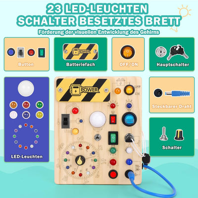 Aktives Lernspielzeug Holz mit LED – Montessori Lernspielzeug für Kinder ab 2 Jahren
